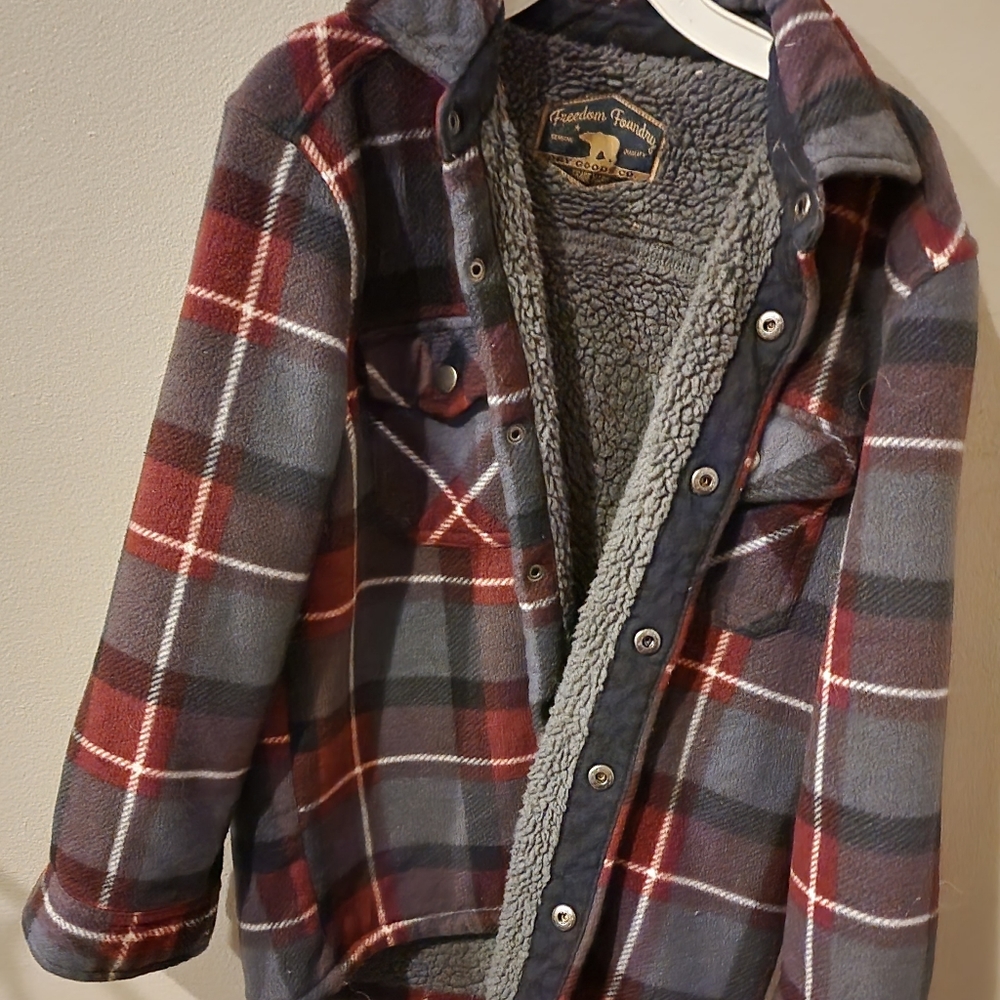 Boys plaid fleece jacket